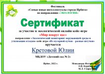 Сертификат Кретовой Ю.